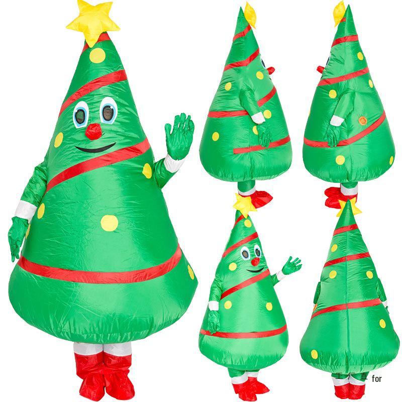 Adult Christmas Santa Claus and Snowman Inflatable Costume with Accessories