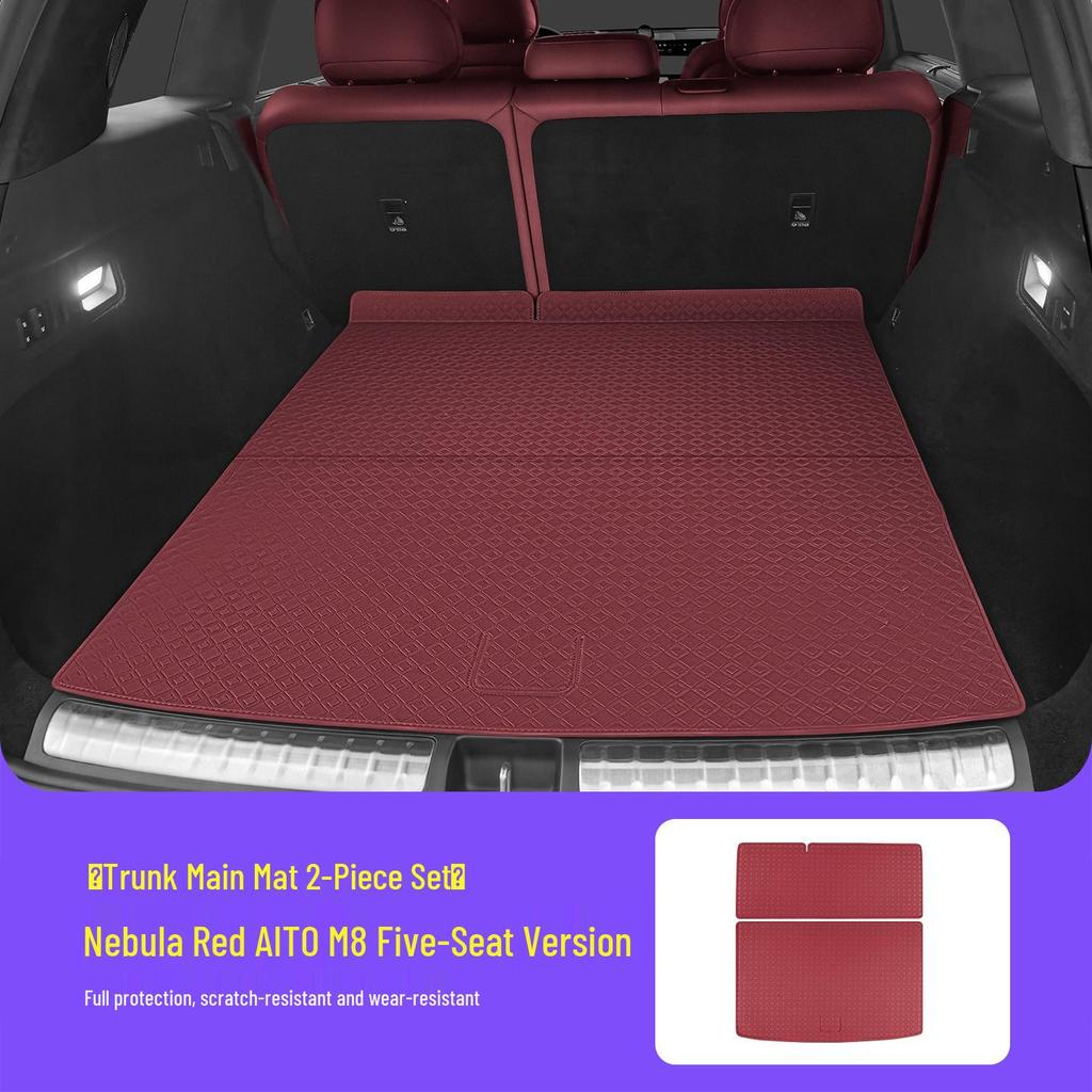 AITO M8 Trunk Mat: 3D Leather Protective Cover with Full Coverage, Tail Box Mat Decoration Accessory.