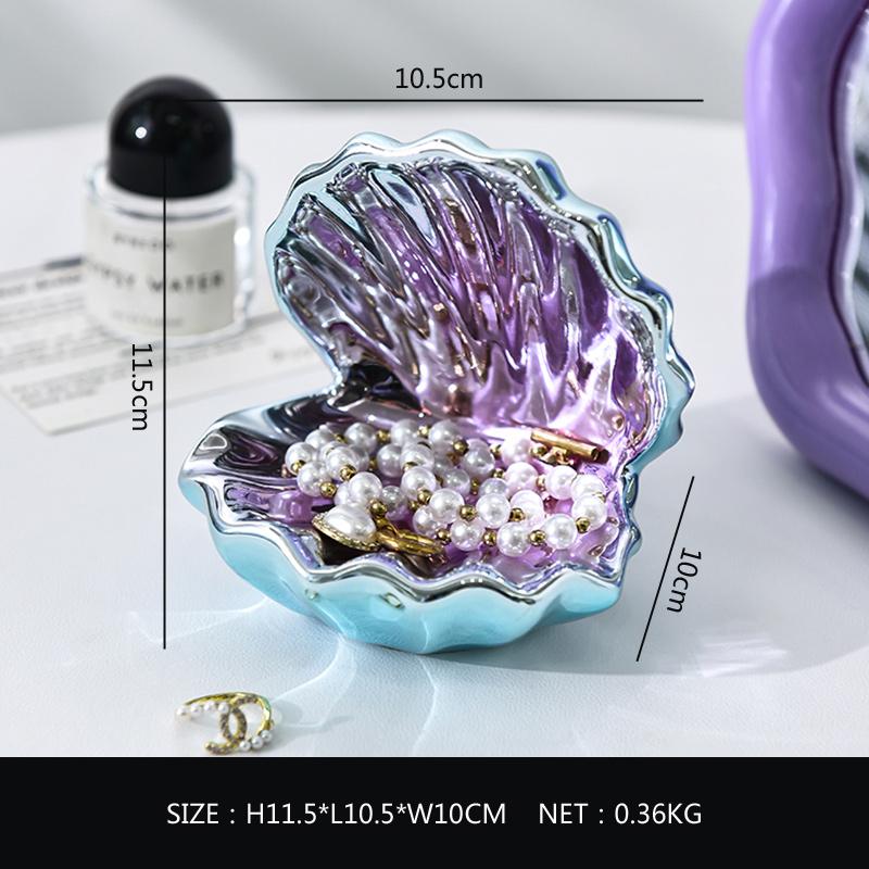 Creative Shell Storage Jewelry Box Ceramic Crafts Dressing Table Necklace Earrings Display Tray Home Entrance Key Storage Tray