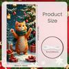 Cat Theme Christmas Banner Snowy Scene Wreath Kitten Christmas Party Decoration Backdrop Xmas New Year Party Photo Shoot Prop