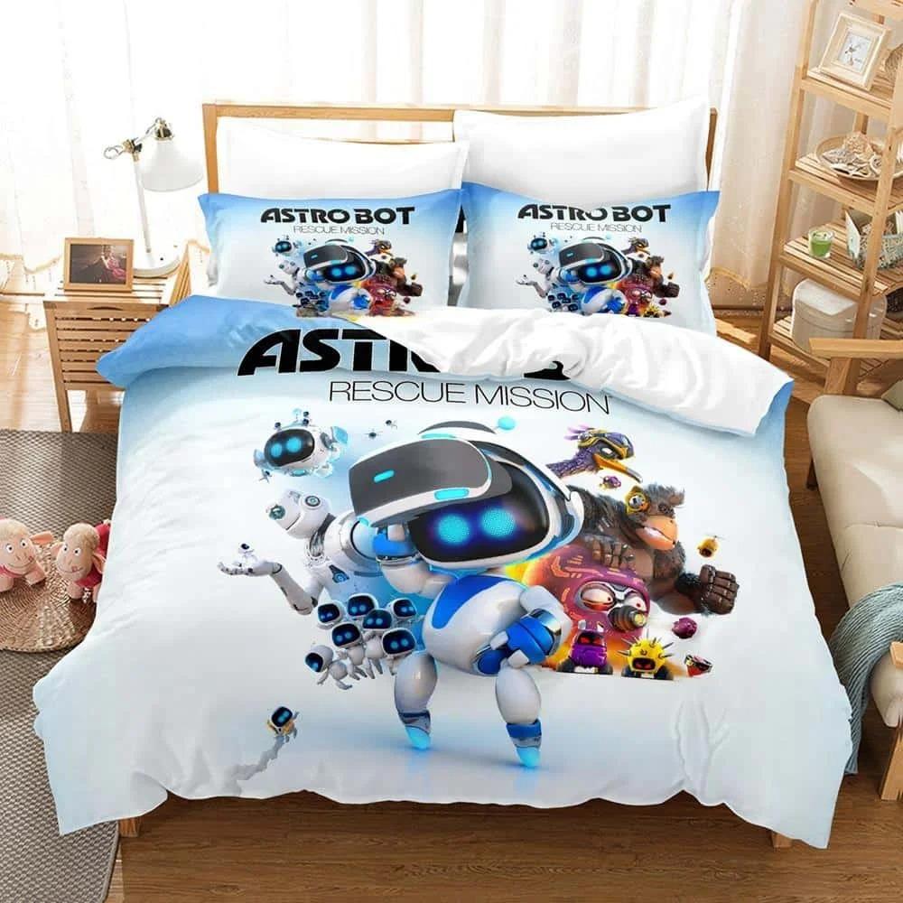New Fashion 3D Printing  ASTRO BOT Bedding Set Cartoon Anime Three-piece Set Adult Kid Bedroom Duvet Cover Sets Home Textiles
