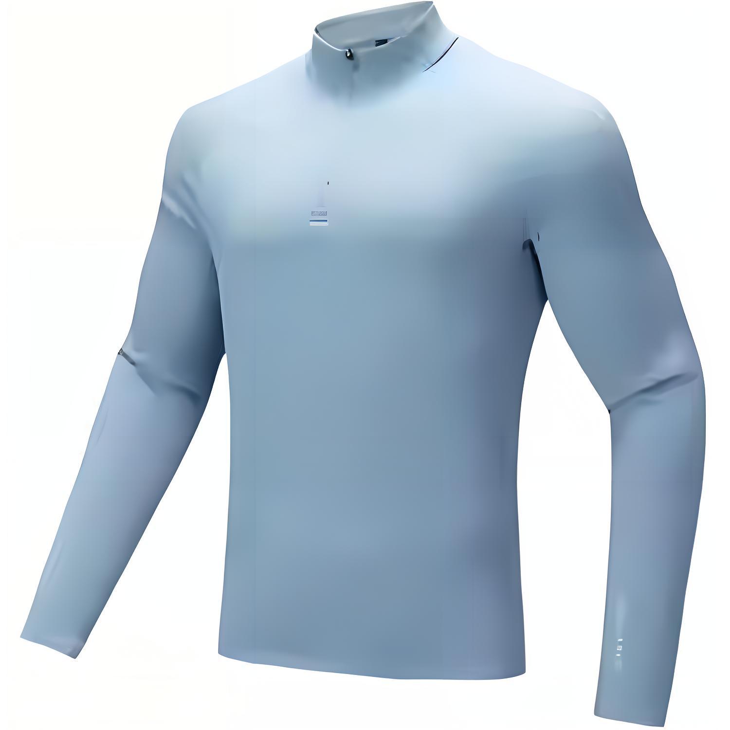 

Anta Running Series Solid Color Stand Collar Comfortable Breathable Versatile Long Sleeve T-Shirt Men Tops Cloud-Blue 152445403-1 M