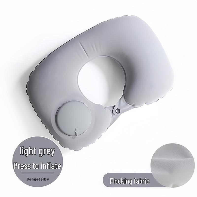 Compact Inflatable U-Shaped Neck Pillow for Travel and Sleep