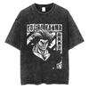 Baki Yujiro Hanma Clothing Men Women Short Sleeve Tshirts Washed Cotton Tee Vintage Oversized T-shirt Casual Street Streetwear
