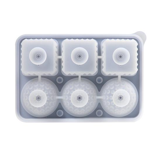 Whiskey Ice Cube Tray Silicone Ice Mold for Large Ice Balls Cubes Flexible чёрный