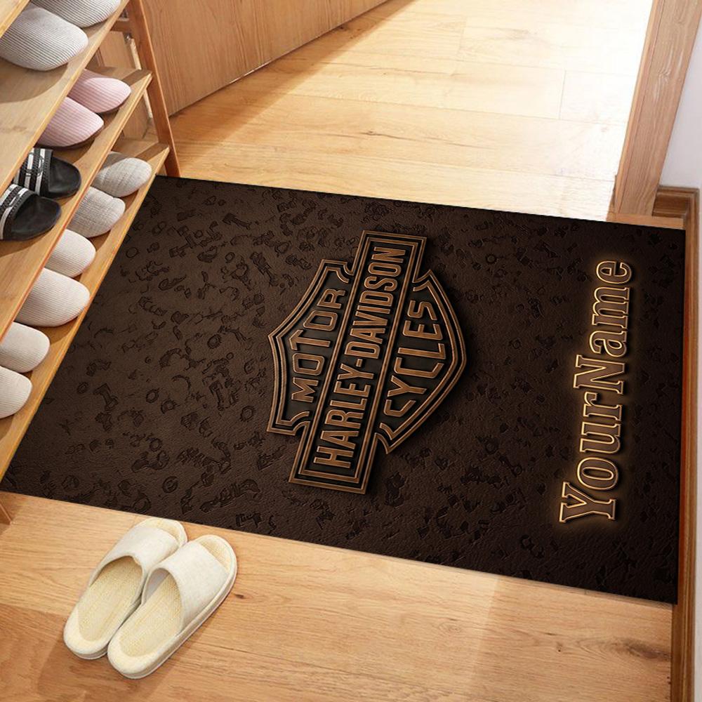Harley-davidson Motorcycles Customize Text Floor Rug Office Rug Perfect for Kitchen Dining Room Decorate room Hallway Anti-slip Rug Office home decor