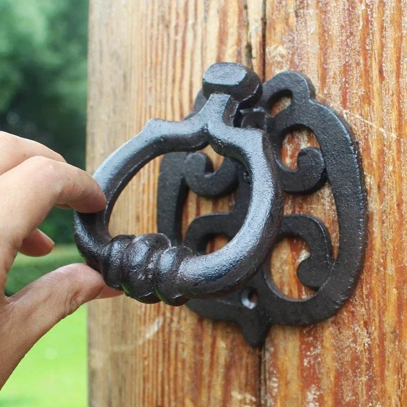 Door Knocker Cast Iron OWL Decorative Doorknocker Wrought Iron Door Handle Latch Antique Gate Ornate Bird Home Office