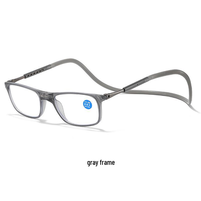 

Magnetic Neck-Hanging Color-Changing Reading Glasses, Unisex, Anti-Blue Light, with Soft Rubber Strap and Floral Design. No Magnification