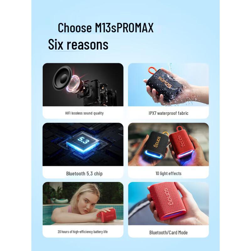 SANAG M13S Pro Max Tragbarer Outdoor Bluetooth-Lautsprecher
