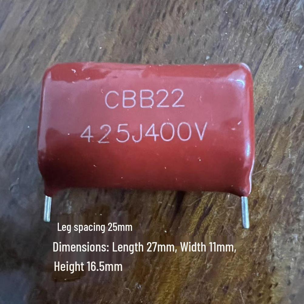 

Конденсатор CBB 425: 4.2мкФ, 400В, Крок виводів 25мм, Розміри 27x11x16.5мм