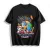 Welcome Back To School Bus Globe Print Casual Top For Kids Adults Pure Cotton T-shirt