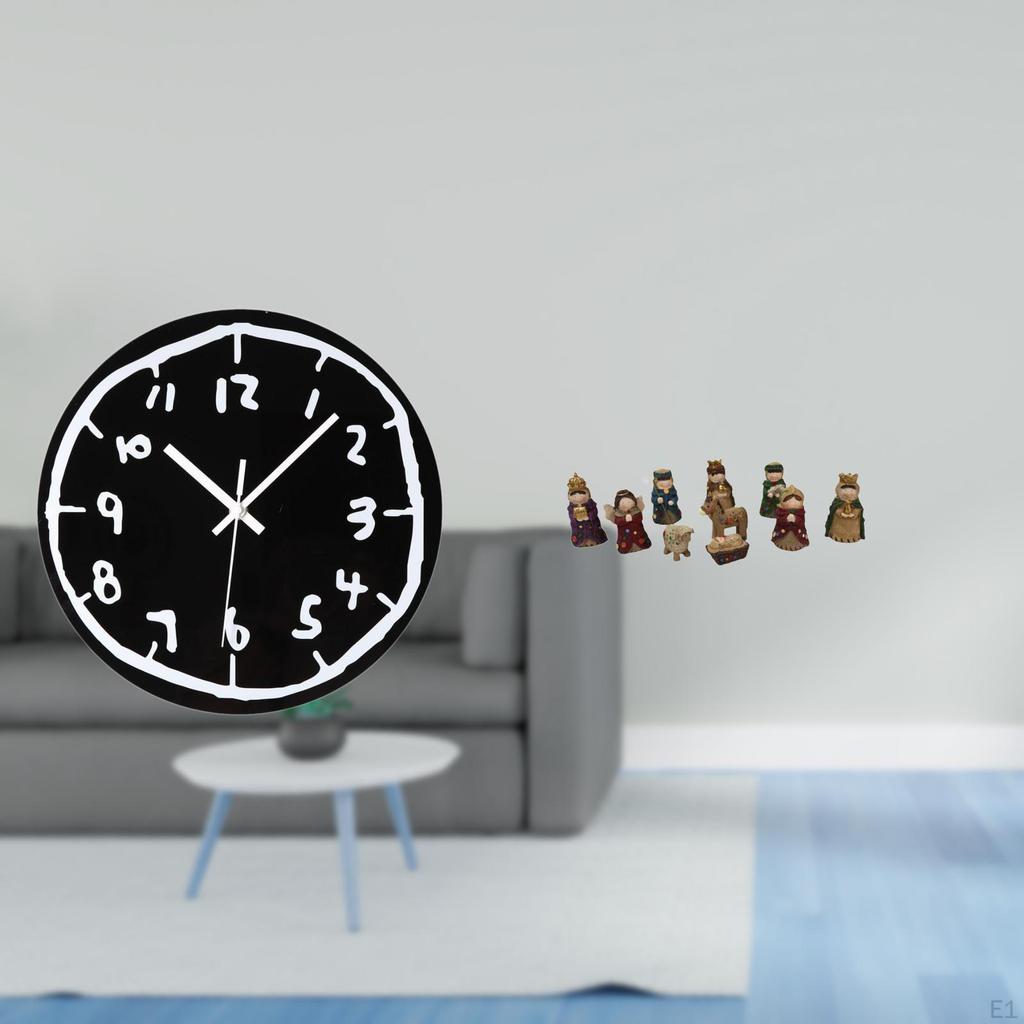 Modern Minimalist Acrylic Wall Clock Ornament with Silent Art Design And Christmas Nativity Scene