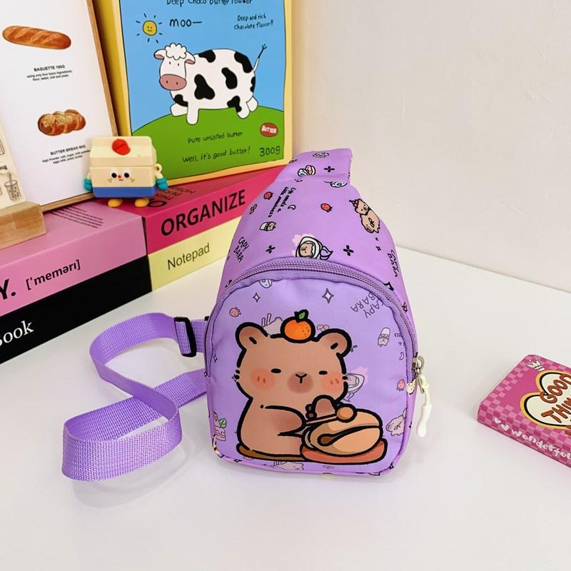 School Bag Kapibara Breast Bag for Boys and Girls Casual Versatile Accessories Change Bag Travel Shoulder Messenger Bag