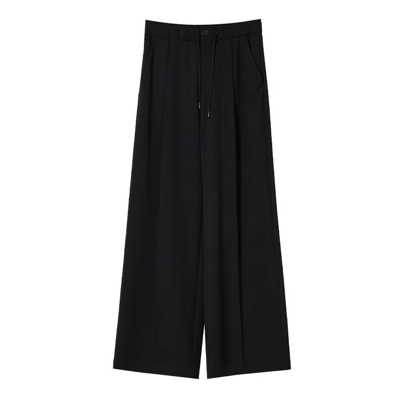 Sweet Basil Women's High-Waist Loose Wide-Leg Casual Pants