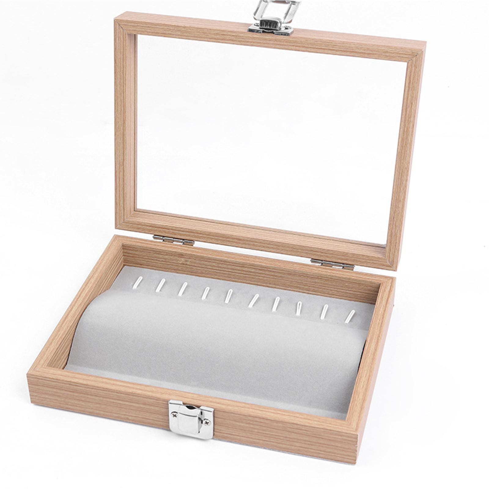 

Элегантная деревянная шкатулка для украшений с пыленепроницаемой крышкой, органайзер для ожерелий и колец, контейнер для хранения аксессуаров для дома 4