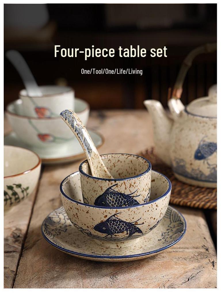 Hand-Painted Retro 6-Inch Round Ceramic Plate - Bone Dish, Spittoon, Tea Snack, Dried Fruit, Small Snack, Pastry Plate.