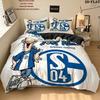 Schalke Fanartikel Benutzerdefinierter Namensmuster Bettwäsche Steppdecke Set Bettbezug Kissenbezug Heimgeschenk(1 Bettbezug + 2 Kissenbezüge, ohne Füllung)