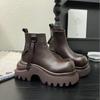 Sheepskin Version~ Thick-soled Heightening Martin Boots Women's 2025 Autumn New Short Tube Thin Small Locomotive Boots Single Boots