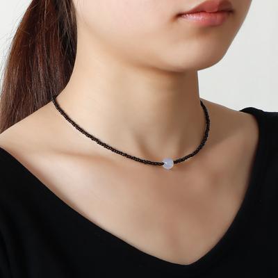 Jewelry Short Neck Chain Glass Handmade Beaded Collarbone Chain With Extremely Fine Personality Simple Versatile Necklace Women