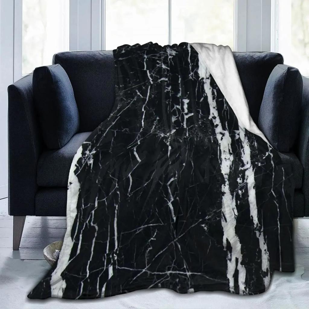 Marble Blanket Marbling Plush Nap Blanket Soft Lightweight Fluffy Flannel Fleece Throw Blanket for Sofa Couch Bed Camping Travel