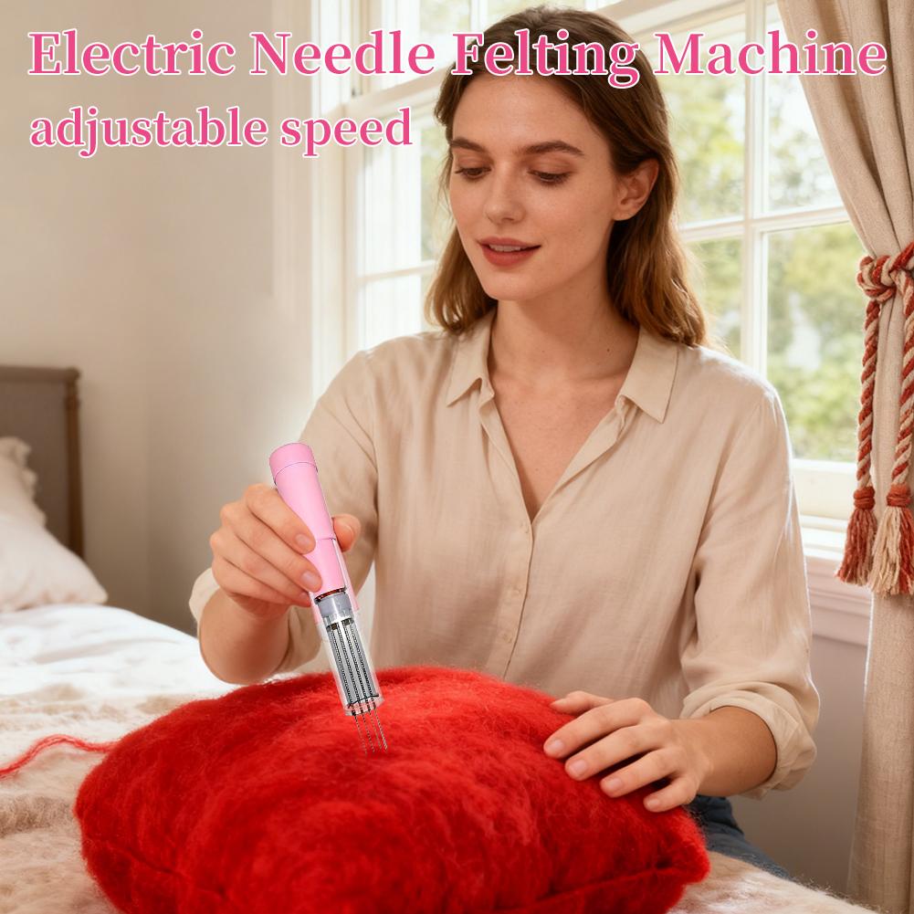 Elektrische Nadelfilzmaschine Wolle Filz Nadelschlaggerät Inklusive Filzwerkzeuge Einstellbare Nadelleistung Wollzubehör Geschwindigkeit U1U4