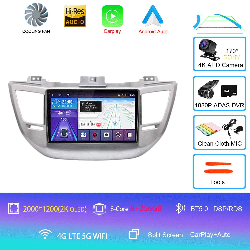 Car Radio Android 14 Carplay For Hyundai Tucson IX35 3 2015 2016 2017 2018 2Din Multimedia Video Player Navigation GPS Head Unit