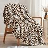 Flannel Throw Blanket with Halloween Leopard Print, Single-Sided Print, Cozy for Couch and Bed