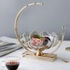 Glass Flower Basket Shape Fruit Plates Large Capacity Dried Fruit Plate  for Living Room