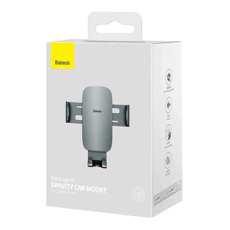 Uchwyt Grawitacyjny Baseus Metal Age Ii Na Kratkę Samochodu (Szary)