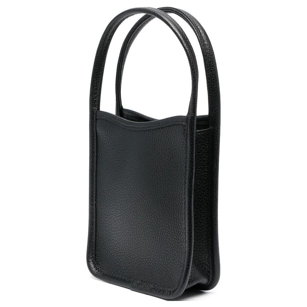 Longchamp Le Foulonné 14 Open Short Handle Leather Tote Bag Mini Women handbags Black 10186021001