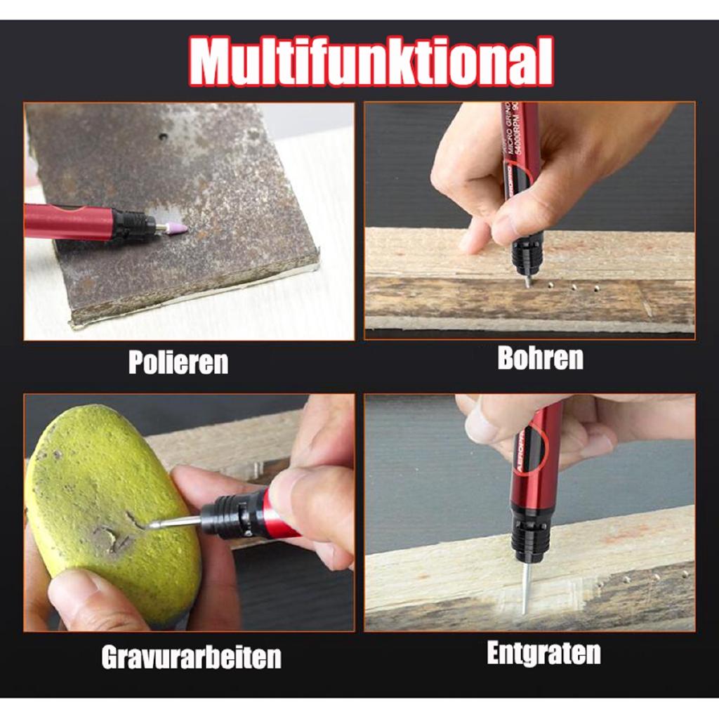 Mini 17Pcs Air Micro Die Grinder Kit Pencil Polishing Rotary Cutting Tools Set 90 PSI for Cleaning and Polishing Jewelry