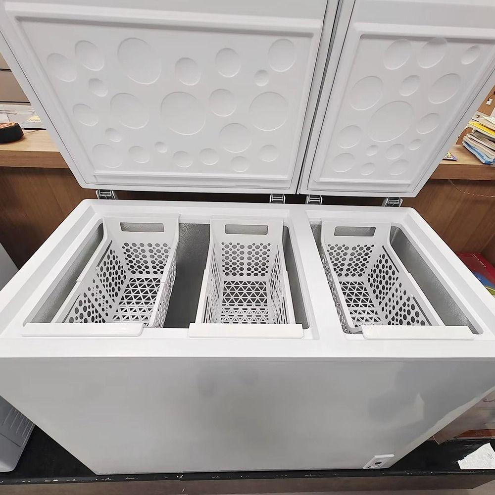 Double Doors Freezer Basket Retractable Refrigerator Basket New Refrigerator Storage Organizer