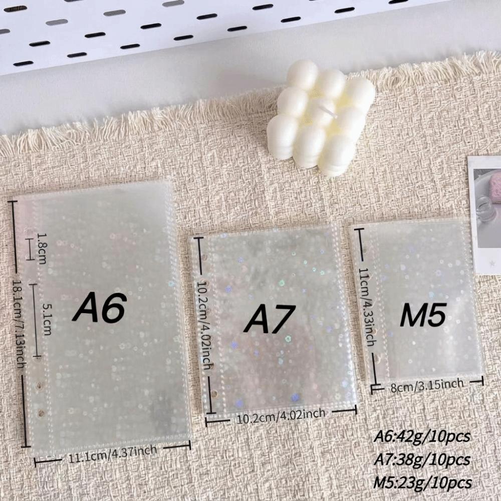 Multiple Pockets Clear Sheets Sleeve DIY Binder Photo Album Refill Pages 4 Hole 4 Ring Card Stamp Die Jewelry Storage