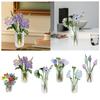 Glass Flowers Figurine with Vase Gifts Home Decorations Office Home Decor Bouquet Gift for Girlfriend Mom Women Birthday Wedding