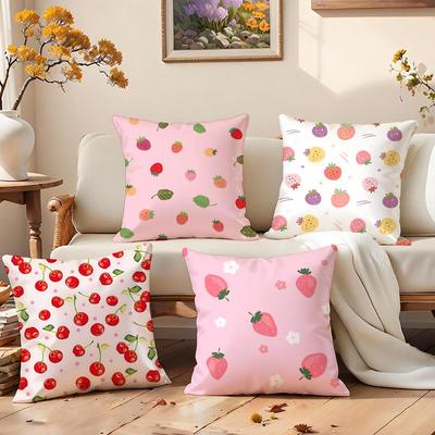 Fresh Fruits Cushion Cover Premium Comfort Reversible Pillow Cove Two In One Design for Any Room  Car Interior