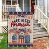 4th of July Oral Garden Ag 12x18 Vertical Double Sided Patriotic Mason Jars UUI GGX