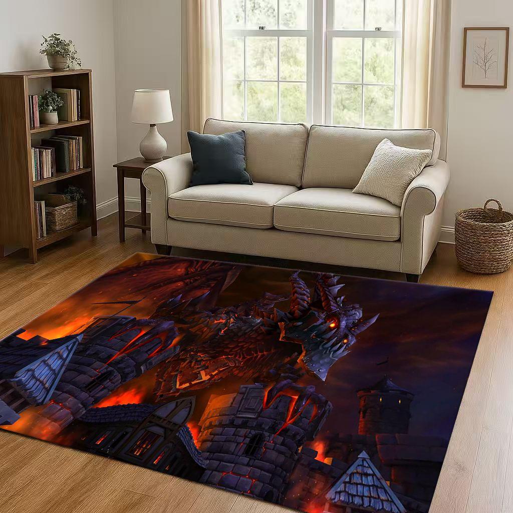 HD WOW World of Warcraft Game Demon Hunter Arthas Living Room Non-Slip Area Rug Carpet for Bedroom Playroom Sofa,Home Doormat