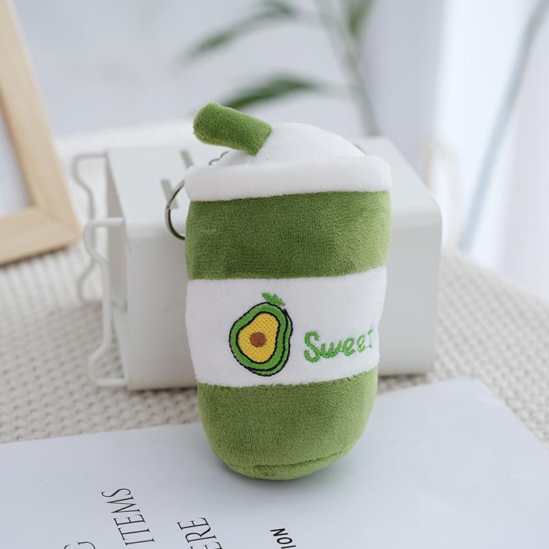 Cartoonstyle Charming Fruit Bubble Tea Plush Keychain In Vibrant Colors Tall 15cm
