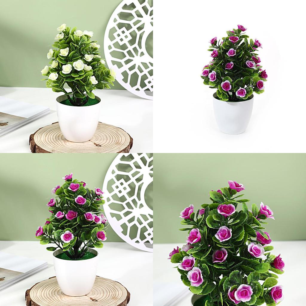 Hibiscus Flower Artificial 25pcs Round Small Potted Plants For Living Room Decor And Photography Props