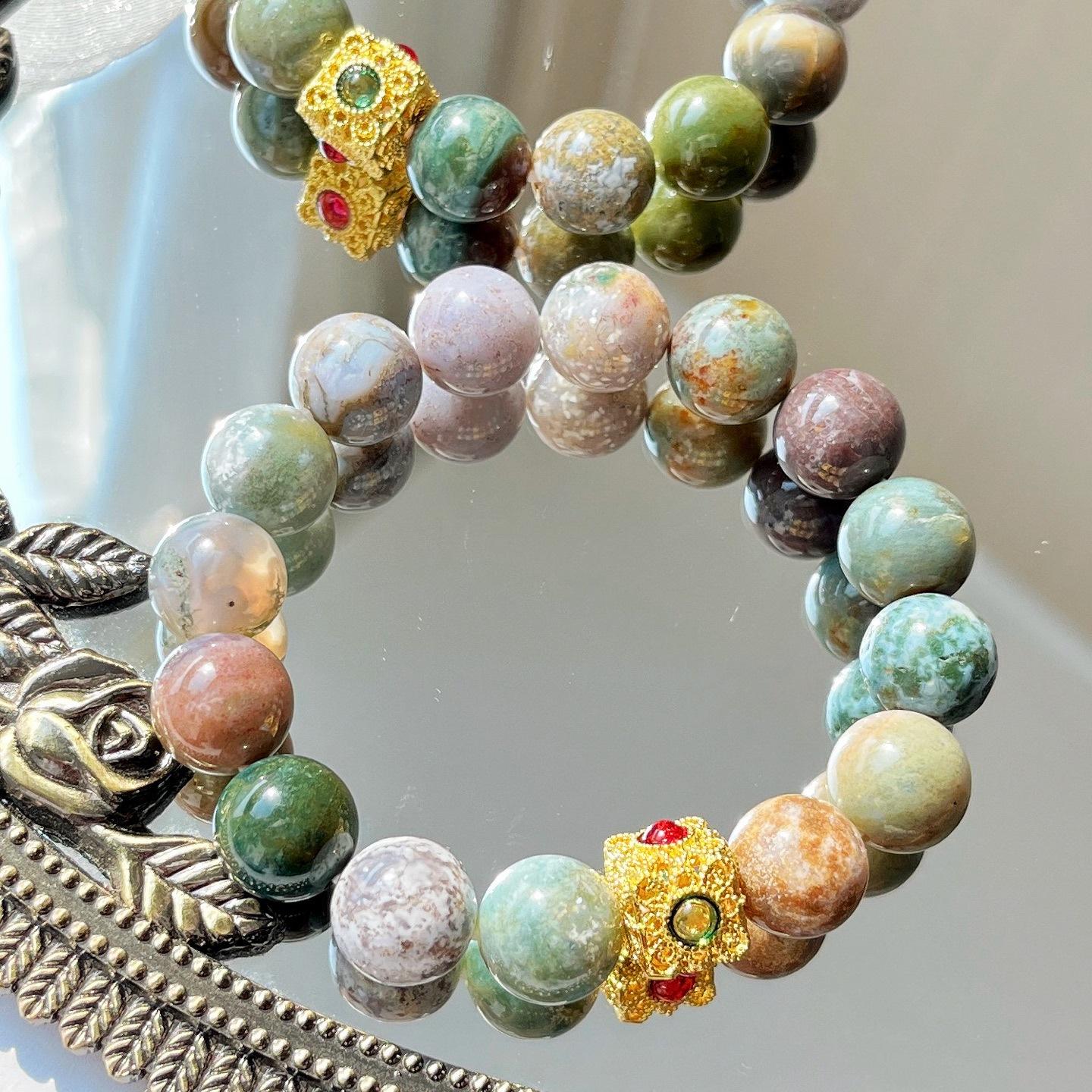 

12Mm Basic Indian Agate Bracelet Bracelet.