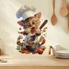 1PC Adorable Cartoon Mouse Self-Adhesive Wall Decal - Removable, Reusable PVC Sticker for Kitchen & Living Room Decor