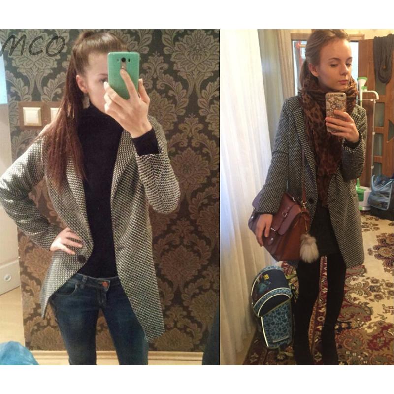 Autunno e inverno Cappotto scozzese da mille uccelli Donna