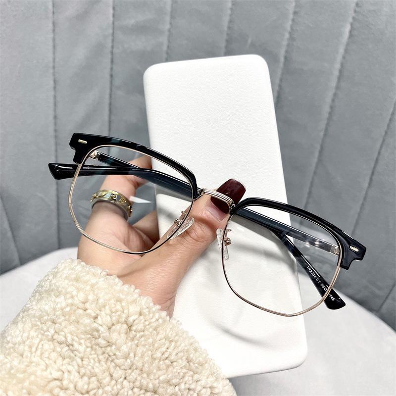 2024 Men's Student-Style Semi-Rimless Blue Light Blocking Glasses