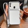 Luxury Big Window Phone Case with Lanyard for Samsung Galaxy A11 Premium Textured Casing