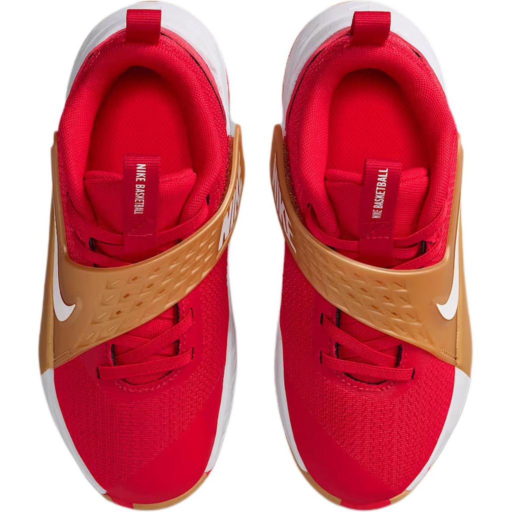Nike Team Hustle D 12 Low Top Children's Basketball Shoes Red White Kids' HF6280-603