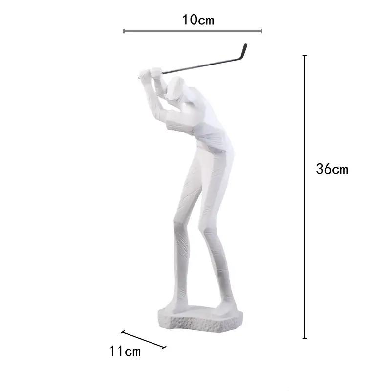 Home Decor Statues Golf Sports Figures Abstract Human Body Sculpture  Play Golf Resin Decorative Figurines Desktop decor Statues