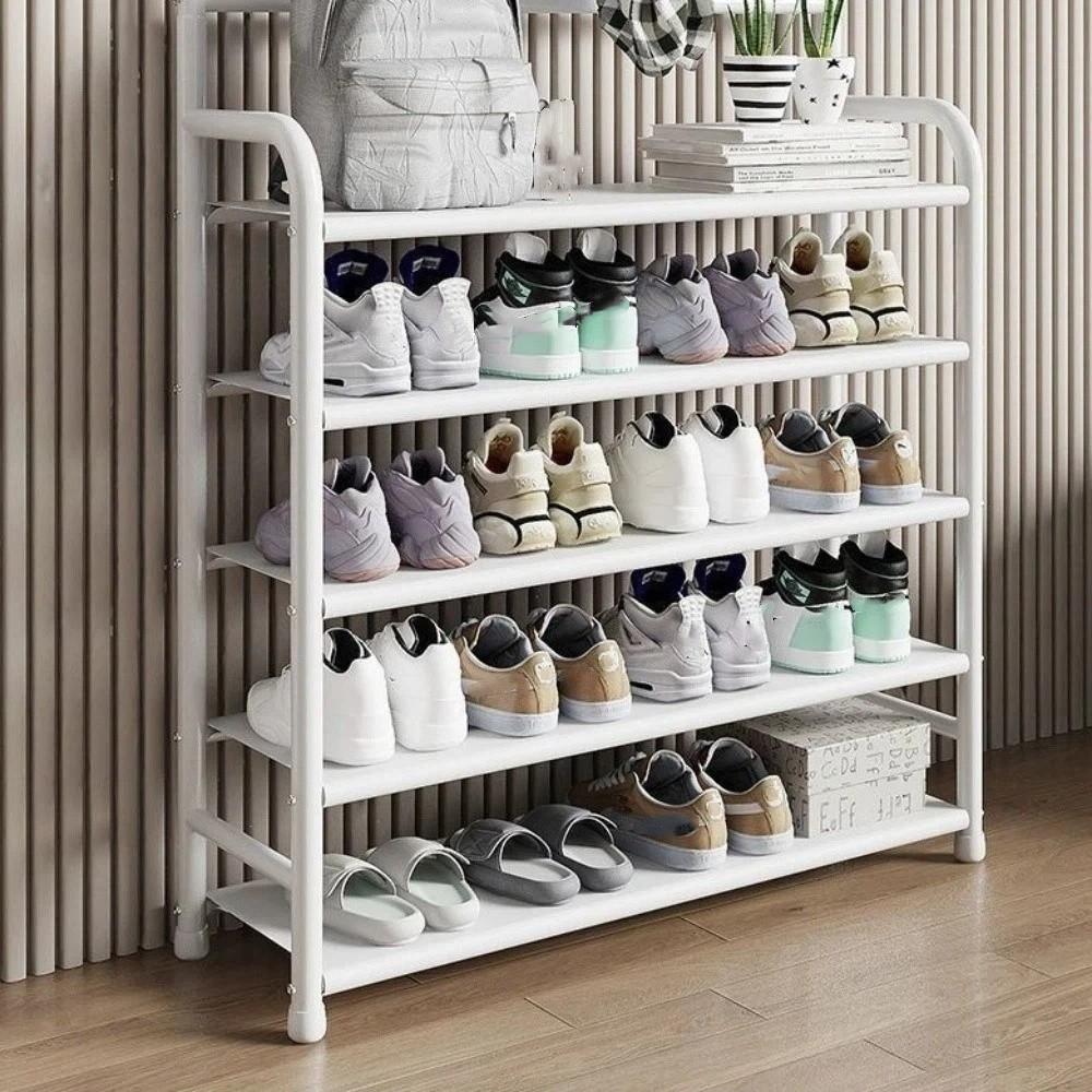 Multi-Layer Coat Rack 3-in-1 Metal Construction Shoe Rack Organizer Multifunction Freestanding Coats Hat Shelf Home Organization