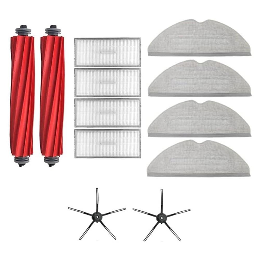 

12Pcs Replacement Parts For Roborock S7 Maxv/Maxv Plus/Maxv Ultra 2xMain Brush+4xFilter+2xSide Brush+4xMop Cloth A