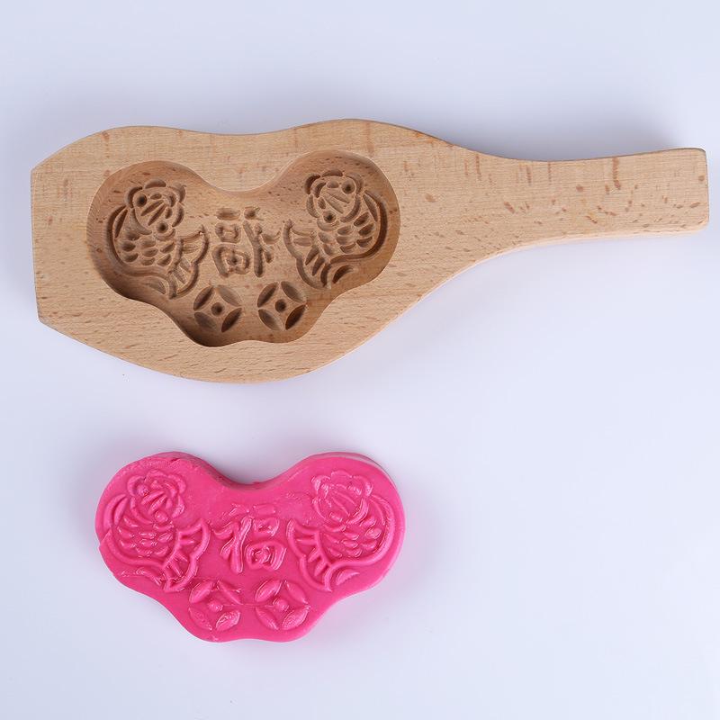 Jin Qiaokai Mid-Autumn Wooden Mooncake Pastry Mold