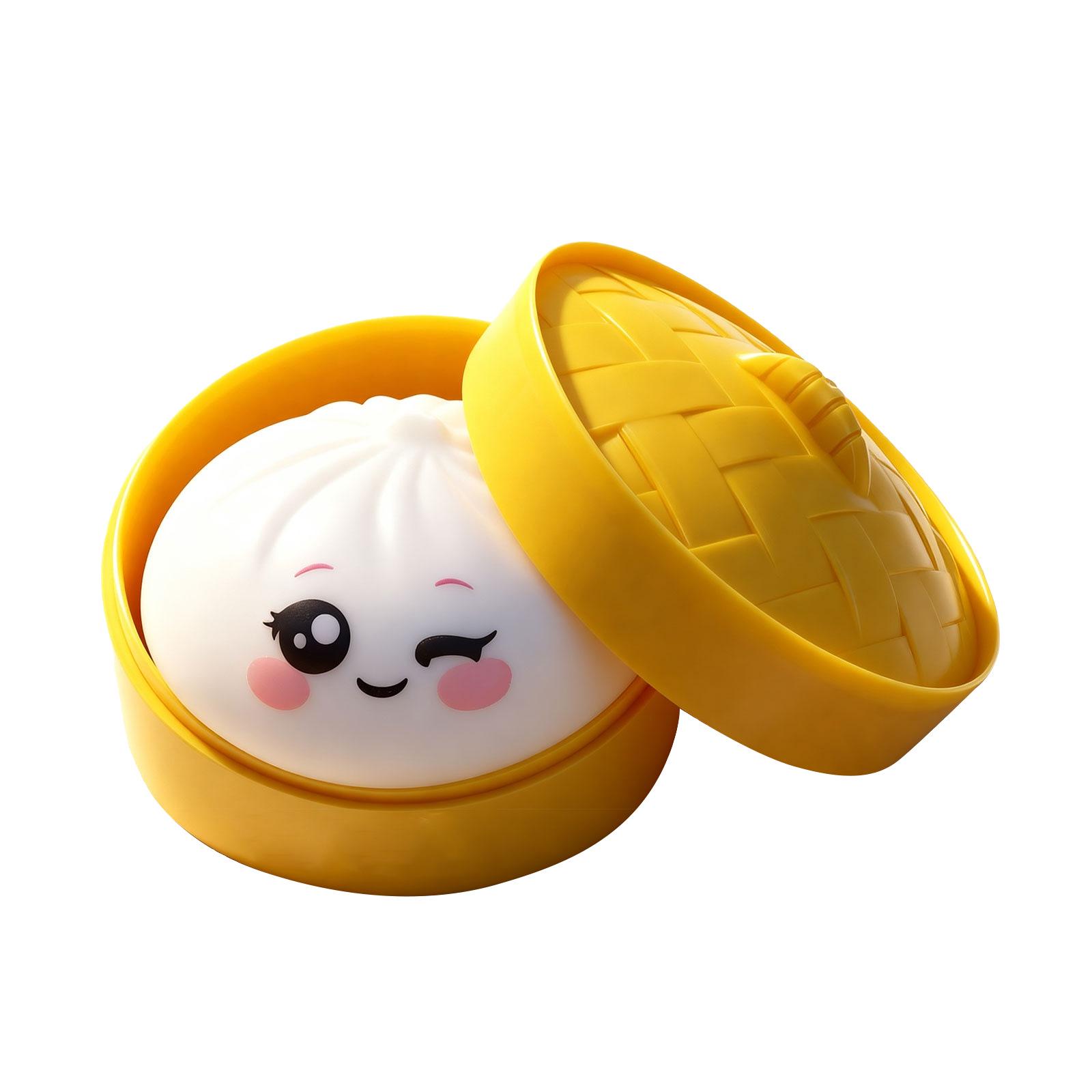 DOWMOO Cute Baozi Squeeze Toy: Realistic Stress Relief with Slow Rebound 1pc белый